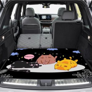 Black Cat Pattern Car Trunk Mat